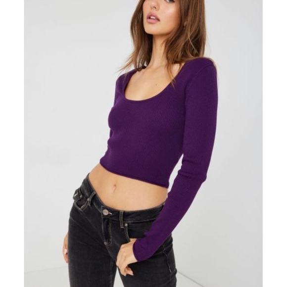 Garage Sweaters - NWT: Garage, Melissa open neck, purple sweater